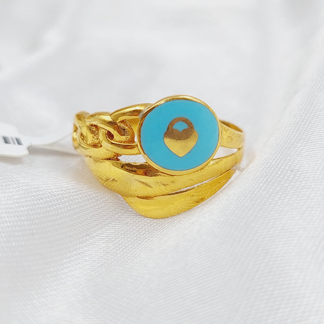 21K Gold Fancy Enamel Ring by Saeed Jewelry - Image 4