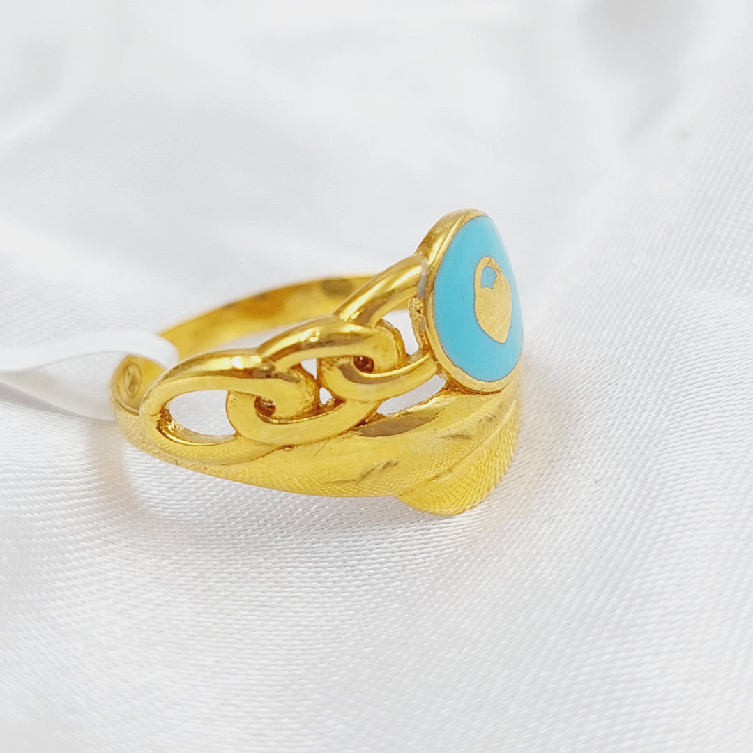 21K Gold Fancy Enamel Ring by Saeed Jewelry - Image 1