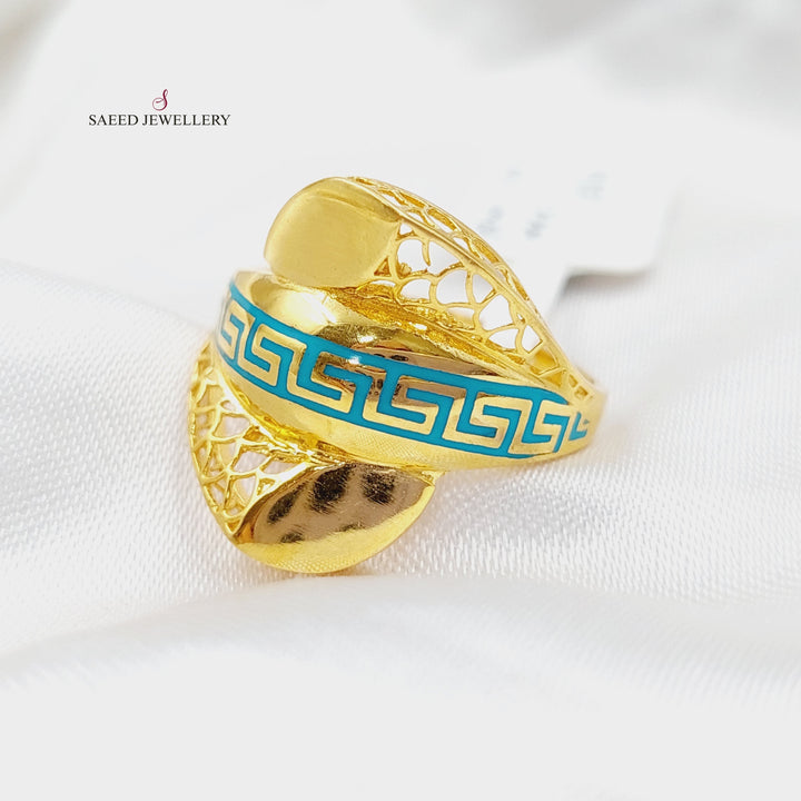 21K Gold Fancy Enamel Ring by Saeed Jewelry - Image 5