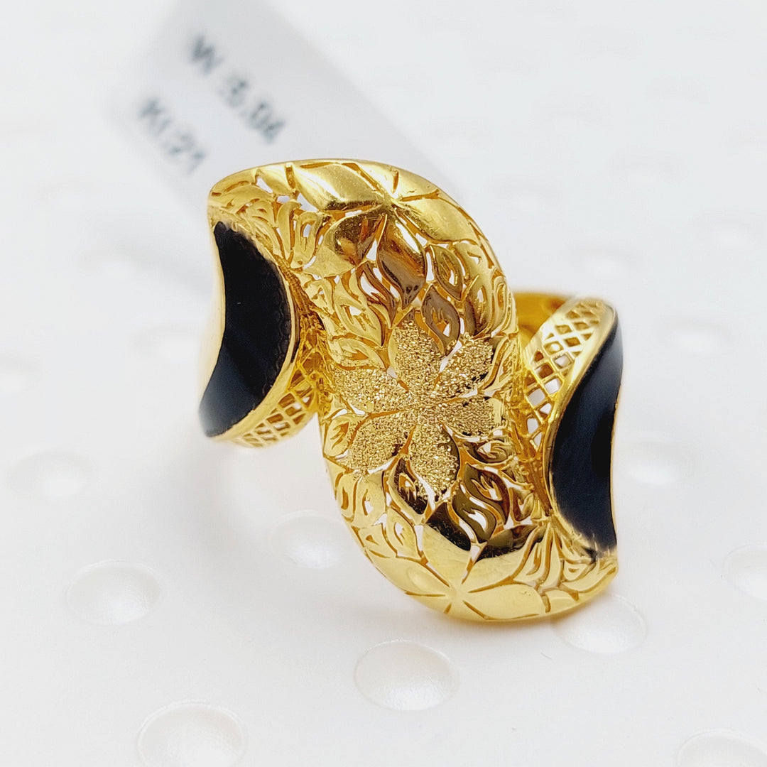 21K Fancy Enamel Ring Made of 21K Yellow Gold by Saeed Jewelry-23810