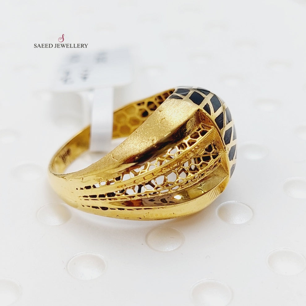 21K Gold Fancy Enamel Ring by Saeed Jewelry - Image 1