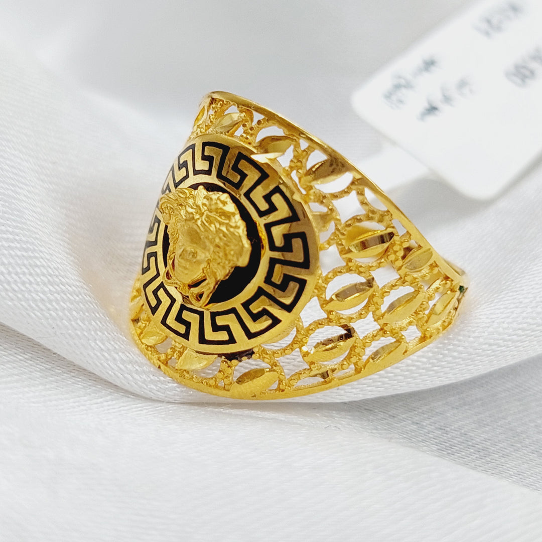 21K Gold Fancy Enamel Ring by Saeed Jewelry - Image 3