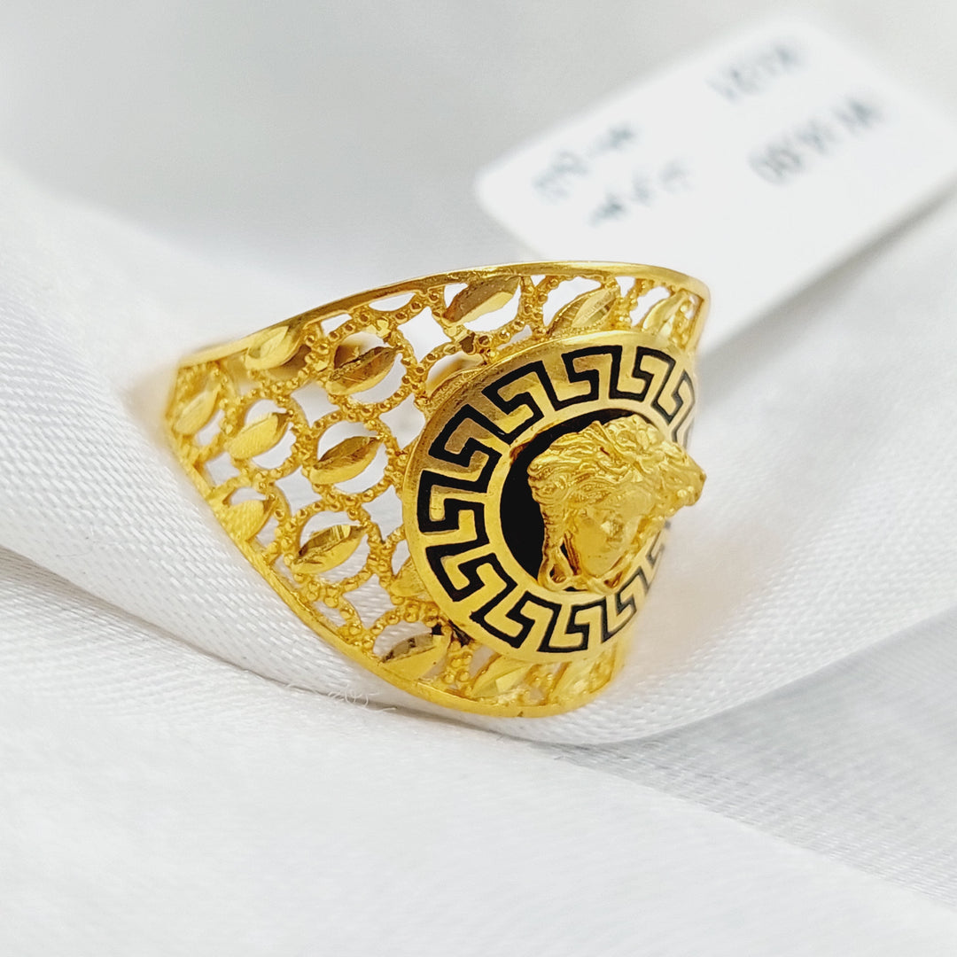 21K Fancy Enamel Ring Made of 21K Yellow Gold by Saeed Jewelry-24603