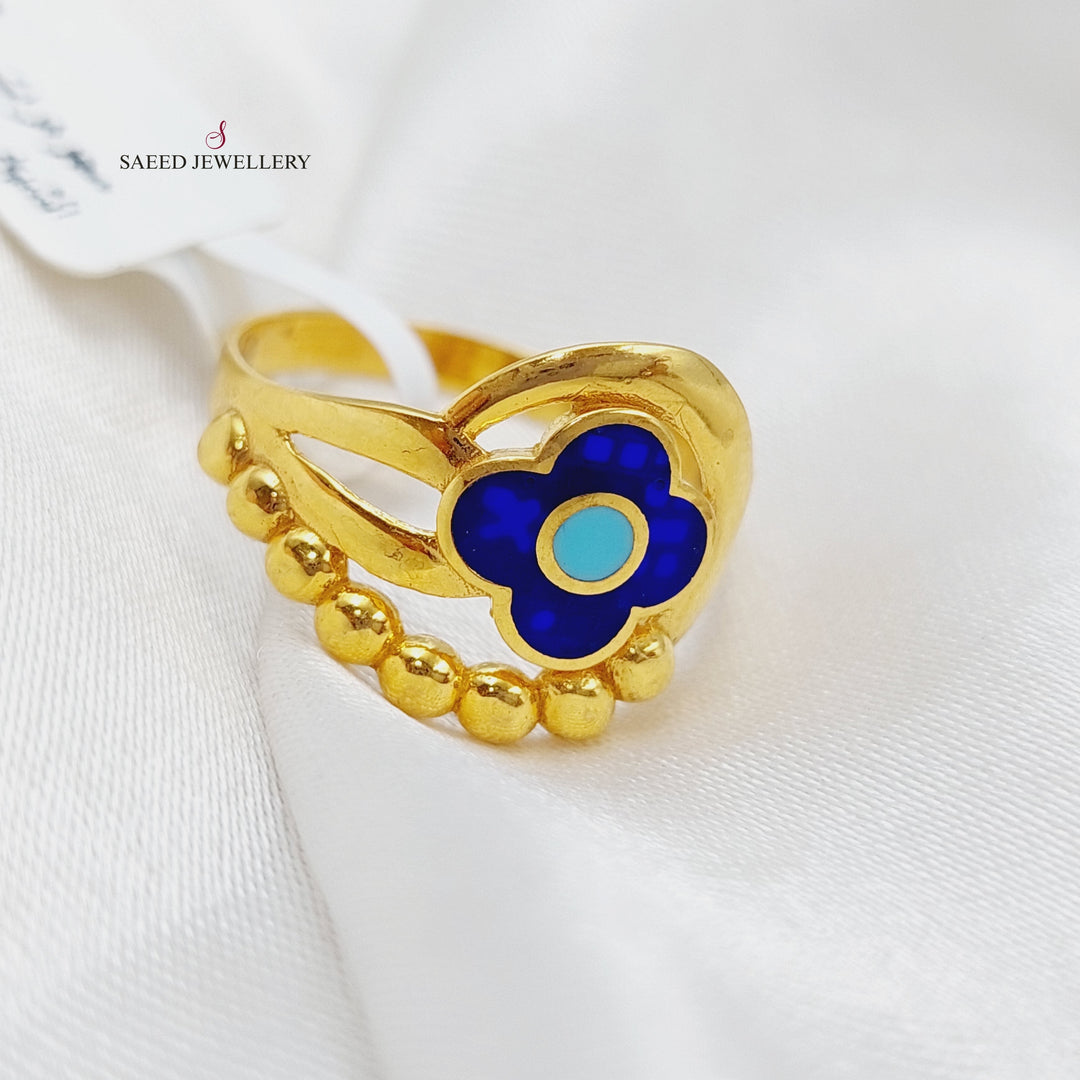 21K Gold Fancy Enamel Ring by Saeed Jewelry - Image 1