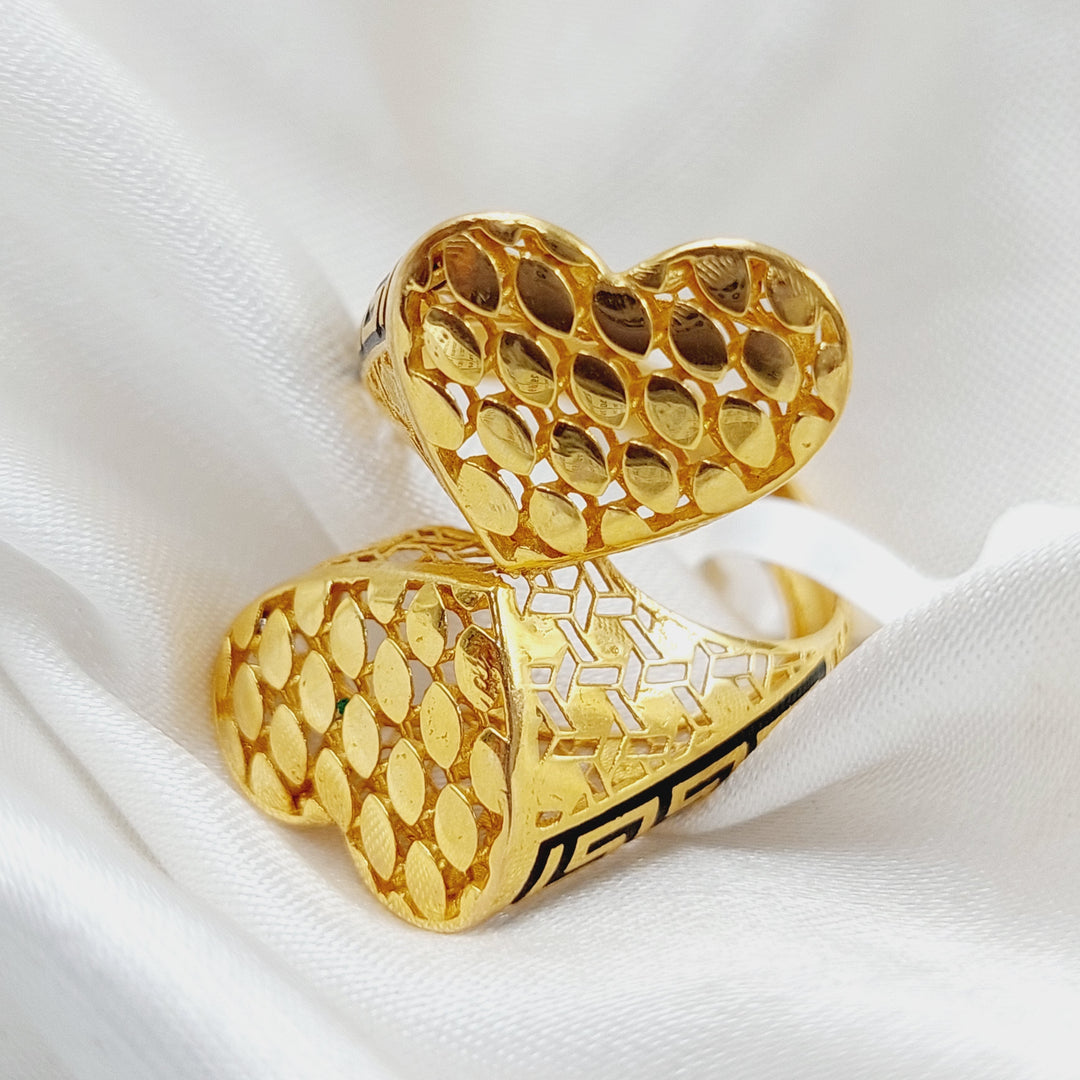 21K Gold Fancy Enamel Ring by Saeed Jewelry - Image 3