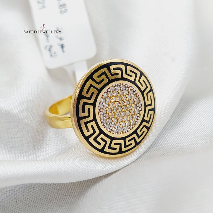 21K Gold Fancy Enamel Ring by Saeed Jewelry - Image 3