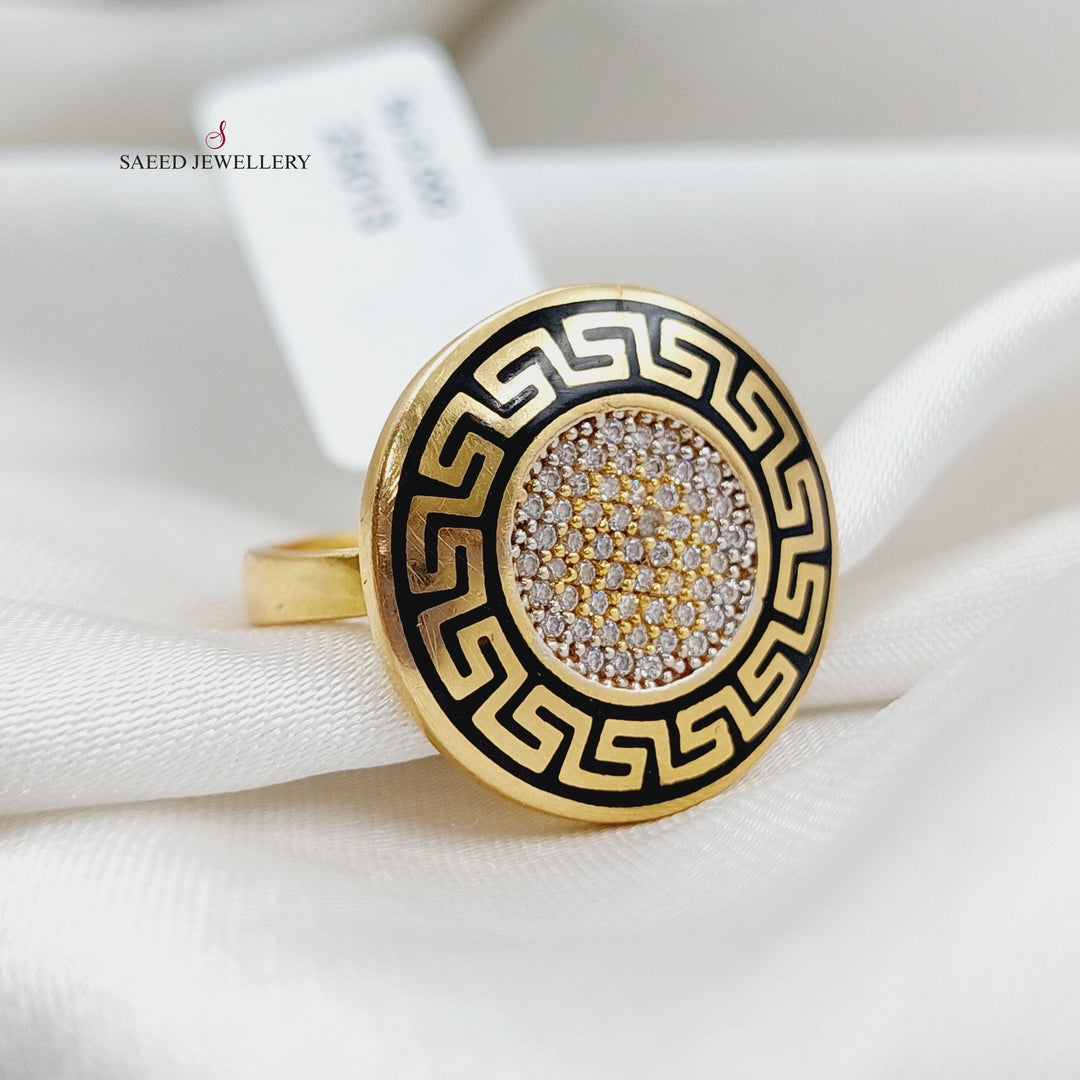 21K Gold Fancy Enamel Ring by Saeed Jewelry - Image 6