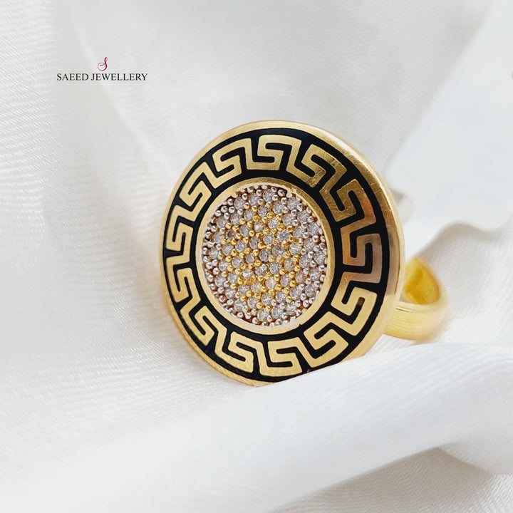 21K Gold Fancy Enamel Ring by Saeed Jewelry - Image 5