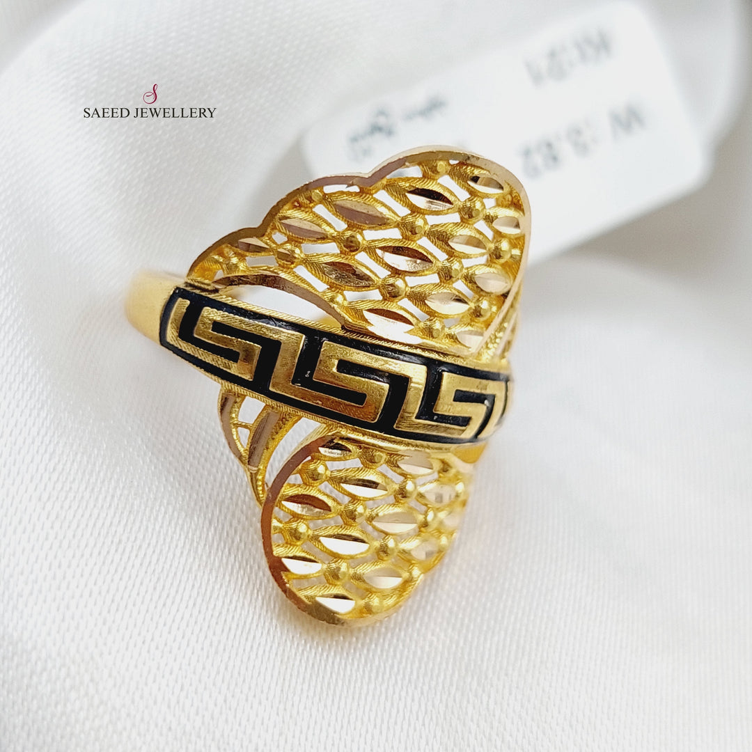 21K Gold Fancy Enamel Ring by Saeed Jewelry - Image 2