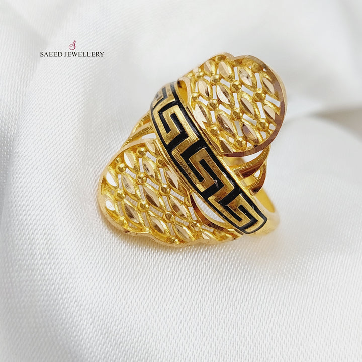 21K Gold Fancy Enamel Ring by Saeed Jewelry - Image 4