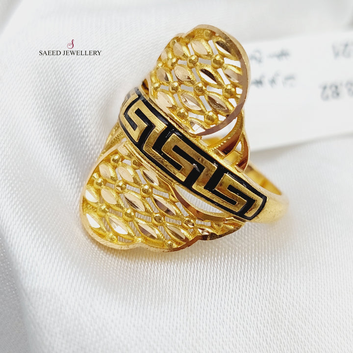 21K Gold Fancy Enamel Ring by Saeed Jewelry - Image 1