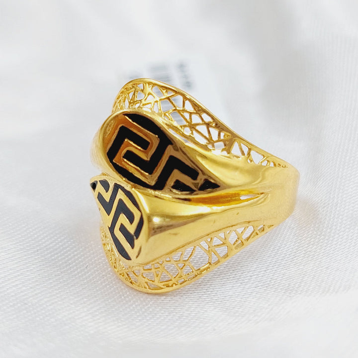 21K Fancy Enamel Ring Made of 21K Yellow Gold by Saeed Jewelry-25631