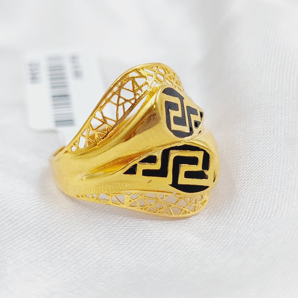 21K Fancy Enamel Ring Made of 21K Yellow Gold by Saeed Jewelry-25631