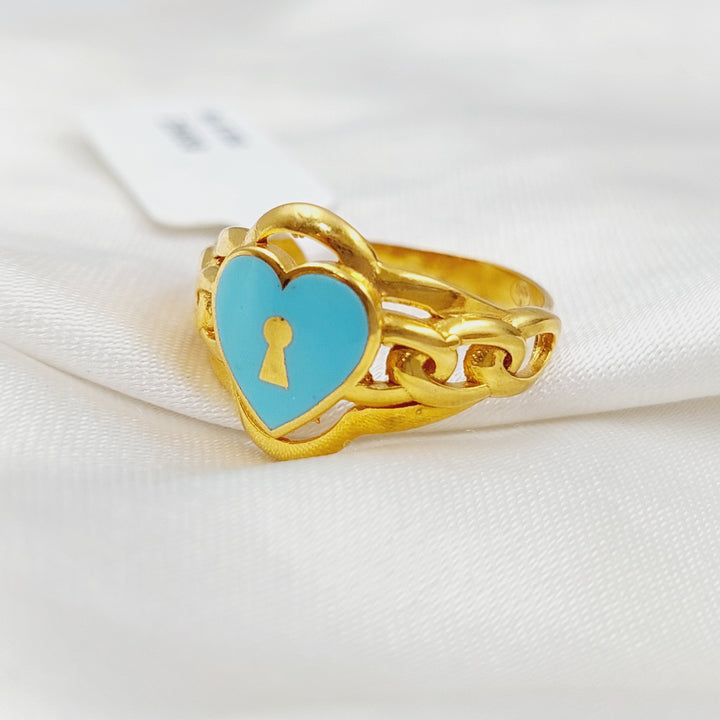 21K Fancy Enamel Ring Made of 21K Yellow Gold by Saeed Jewelry-25639