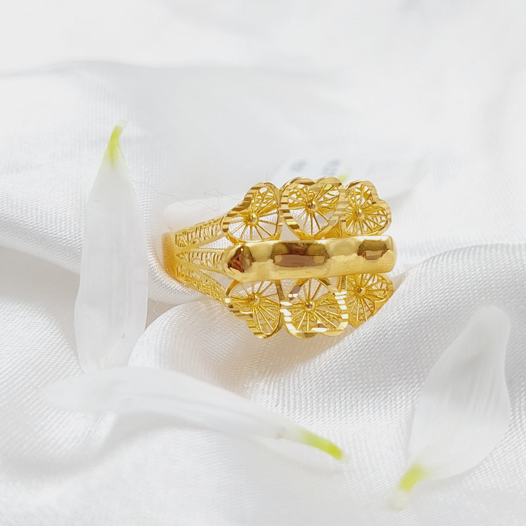 21K Fancy Heart Ring Made of 21K Yellow Gold by Saeed Jewelry-26221