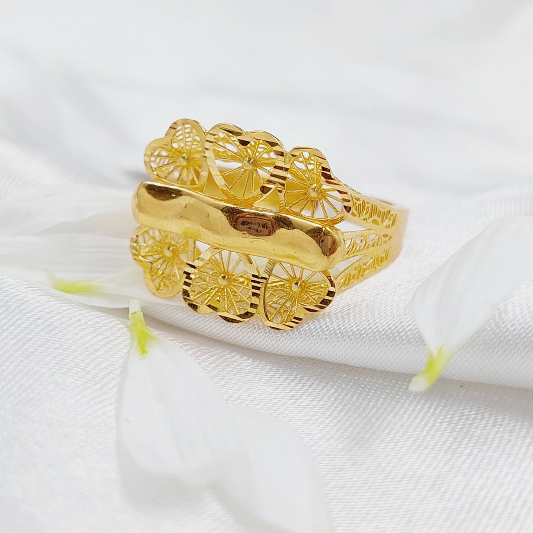 21K Fancy Heart Ring Made of 21K Yellow Gold by Saeed Jewelry-26221
