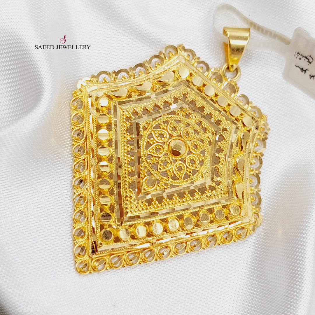 21K Fancy Pendant Made of 21K Yellow Gold by Saeed Jewelry-10486