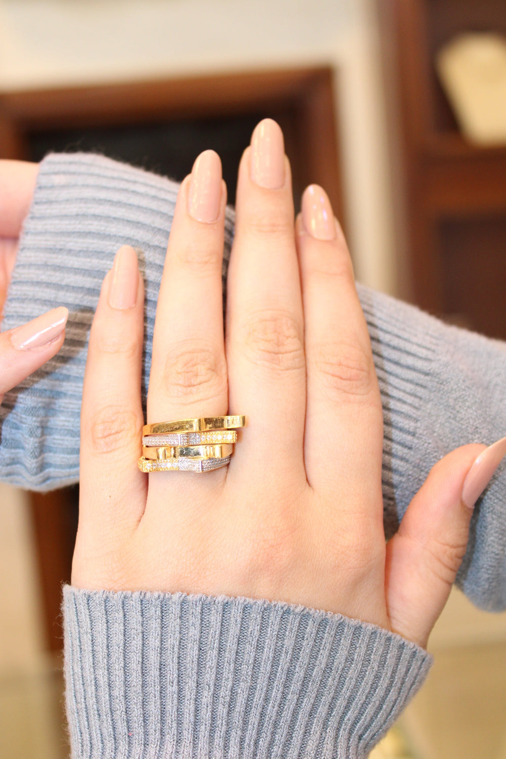 21K Fancy Ring Made of 21K Yellow Gold by Saeed Jewelry-10328