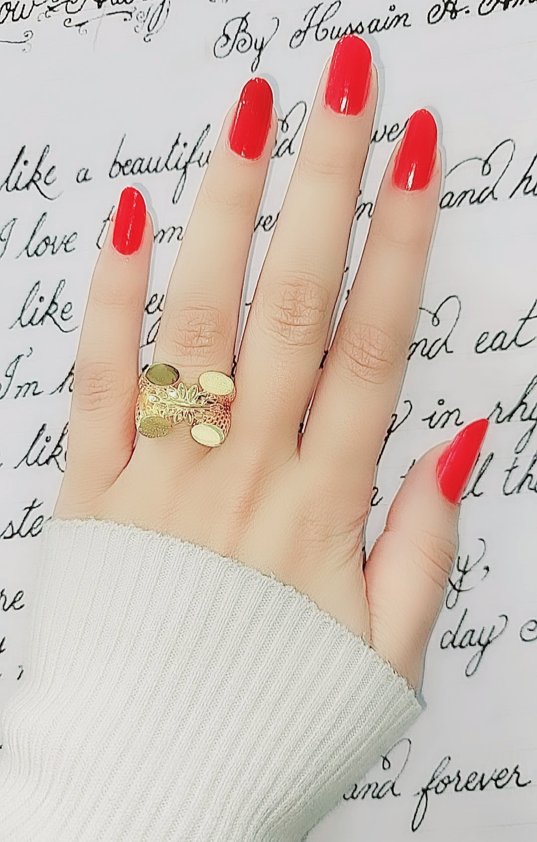 21K Fancy Ring Made of 21K Yellow Gold by Saeed Jewelry-24687
