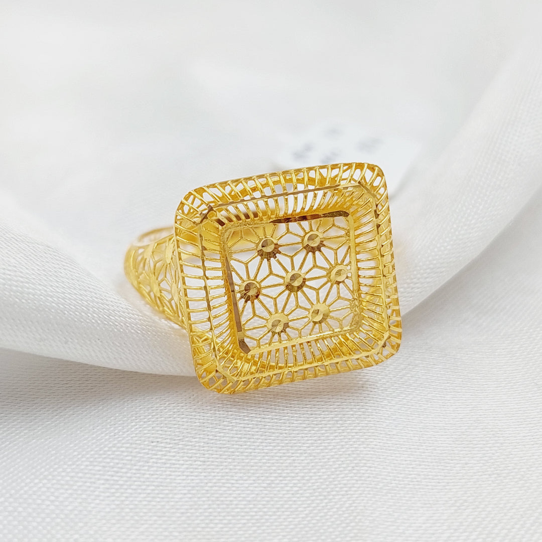 21K Fancy Ring Made of 21K Yellow Gold by Saeed Jewelry-25413