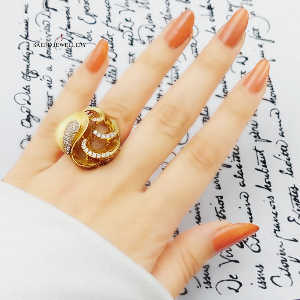 21K Fancy Ring Made of 21K Yellow Gold by Saeed Jewelry-25668