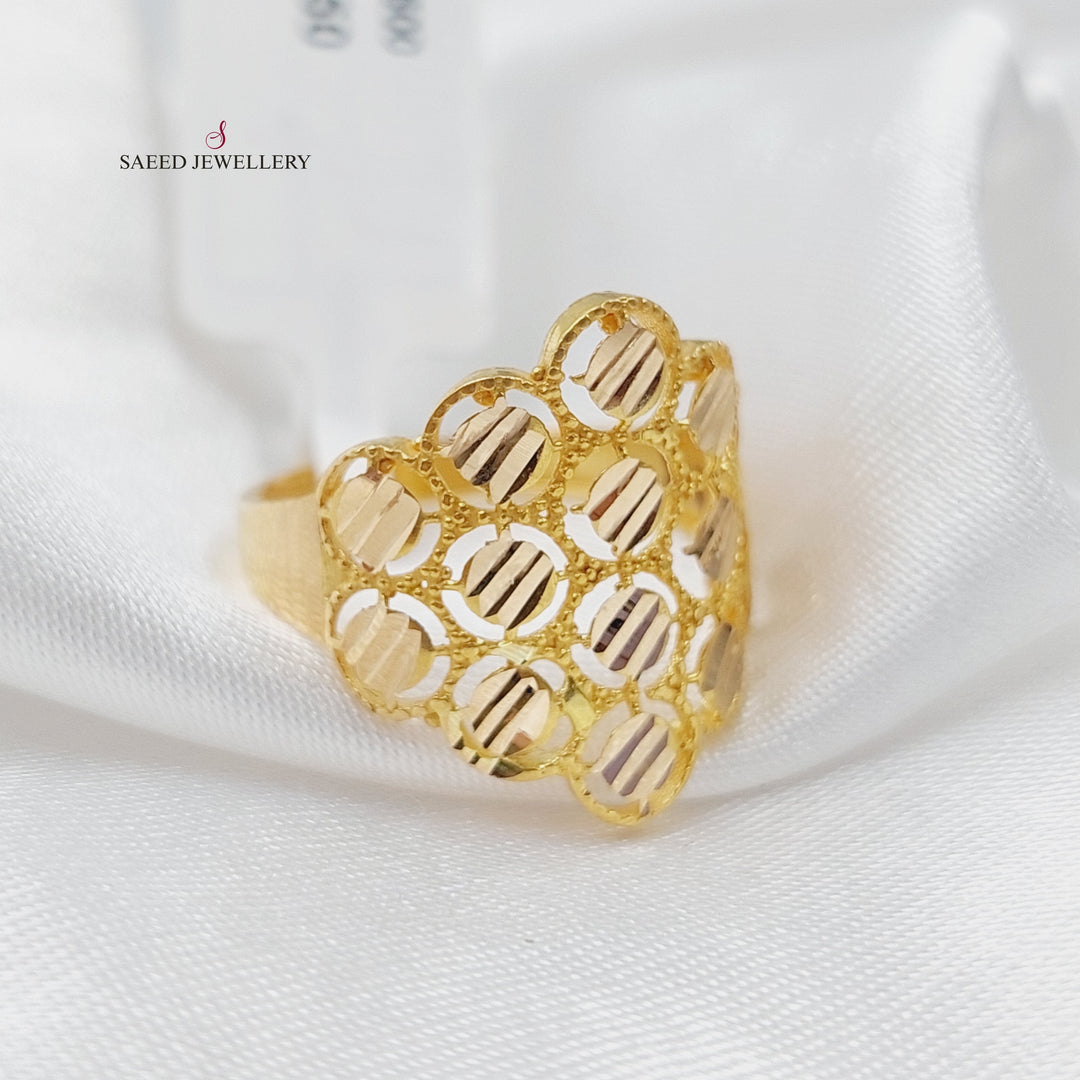 21K Fancy Ring Made of 21K Yellow Gold by Saeed Jewelry-25750