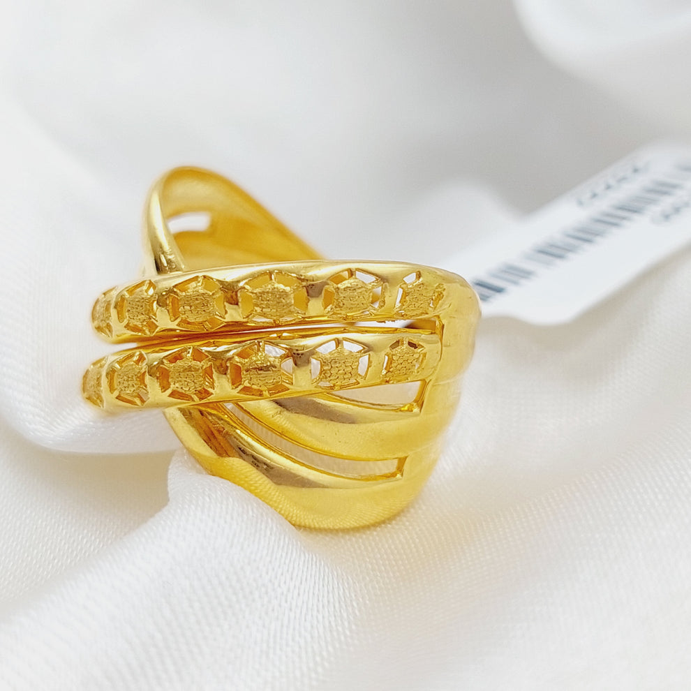 21K Fancy Ring Made of 21K Yellow Gold by Saeed Jewelry-25772