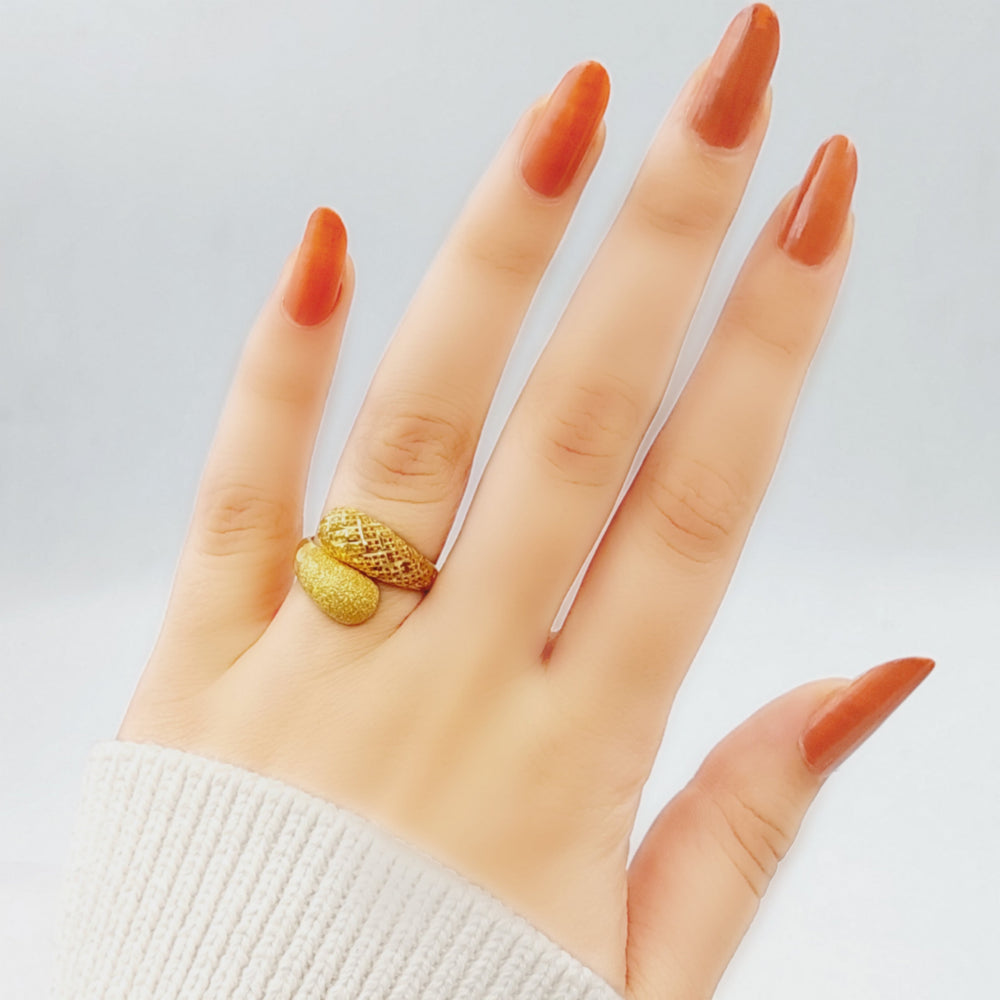 21K Fancy Ring Made of 21K Yellow Gold by Saeed Jewelry-25823