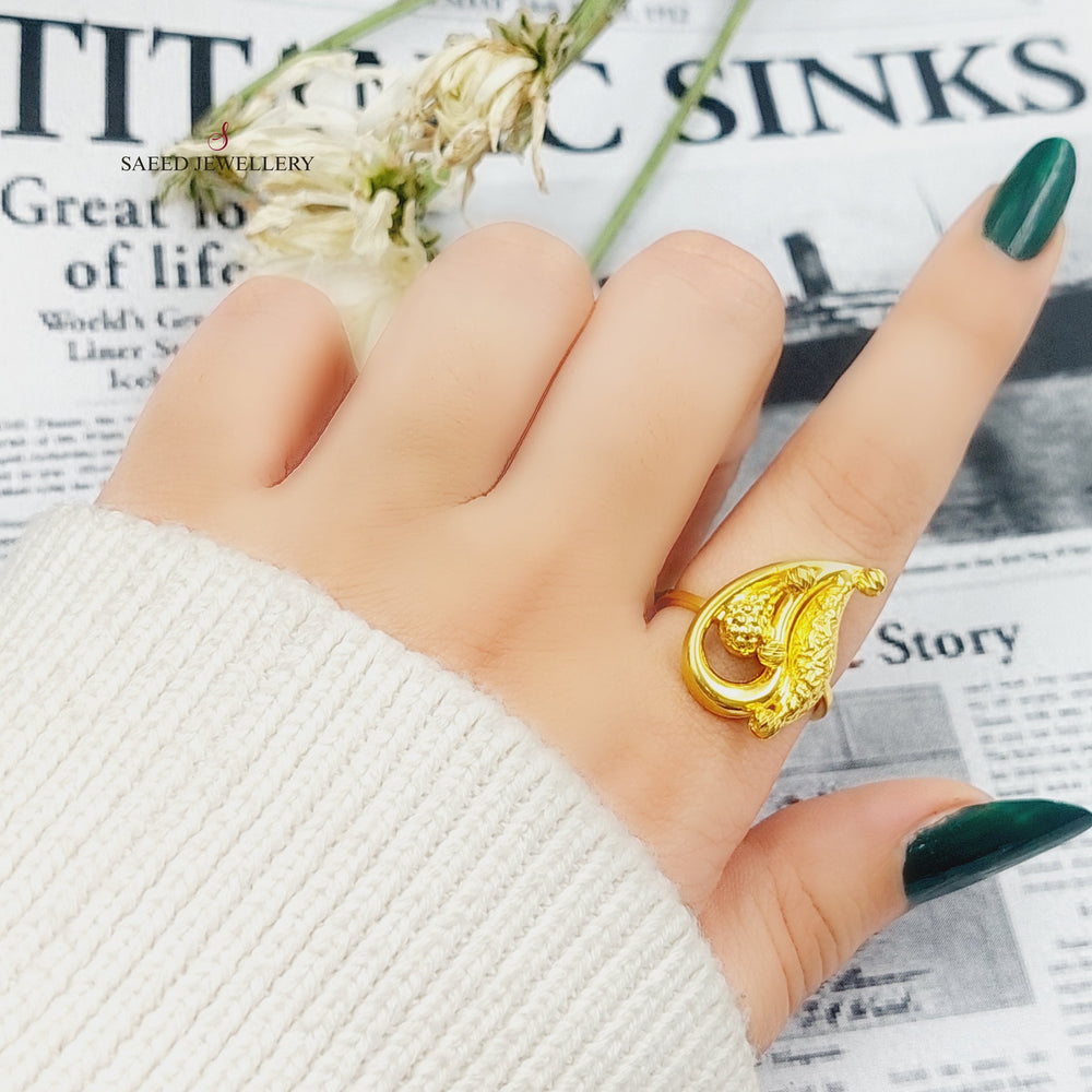 21K Fancy Ring Made of 21K Yellow Gold by Saeed Jewelry-26219