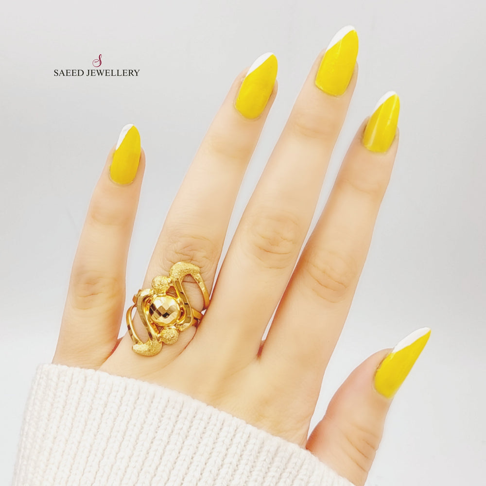 21K Fancy Ring Made of 21K Yellow Gold by Saeed Jewelry-26592