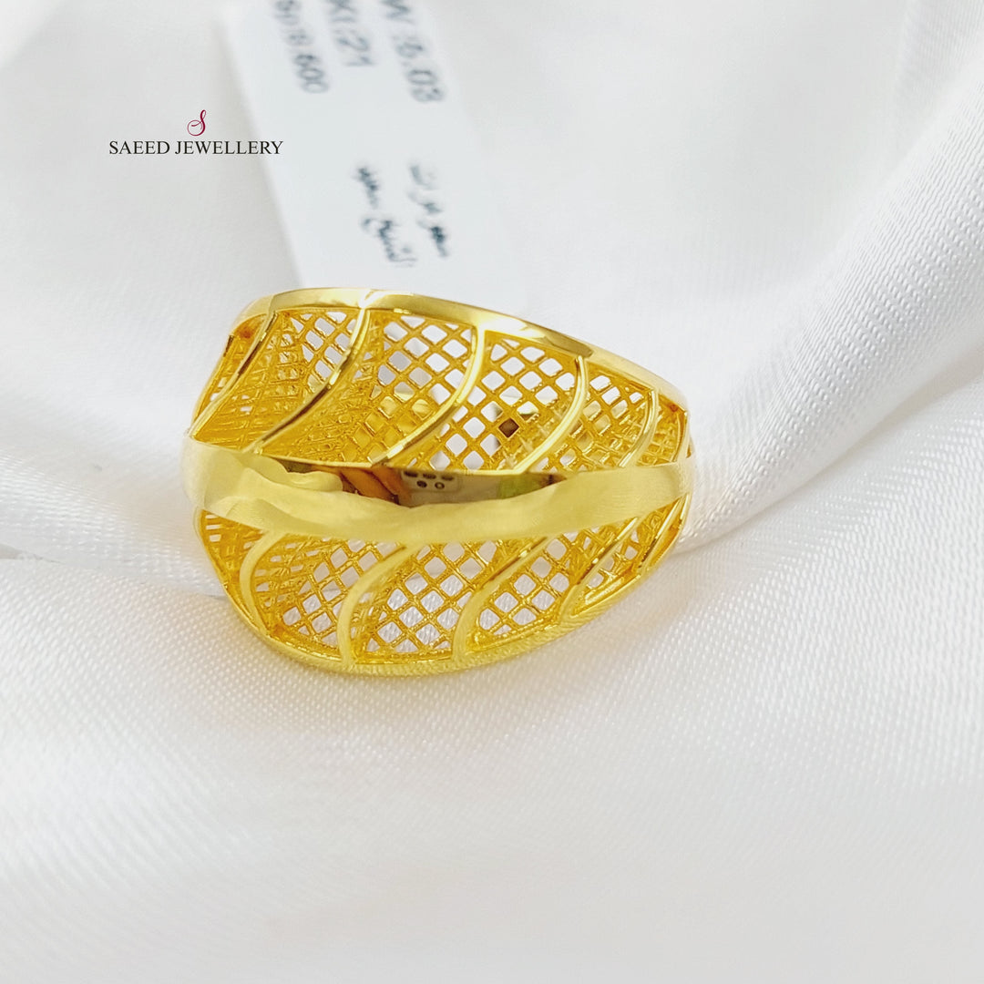 21K Fancy Ring Made of 21K Yellow Gold by Saeed Jewelry-27176