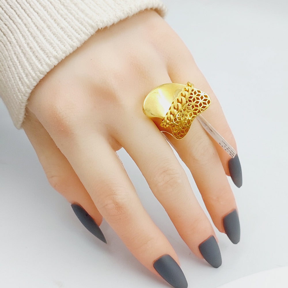 21K Fancy Ring Made of 21K Yellow Gold by Saeed Jewelry-27270
