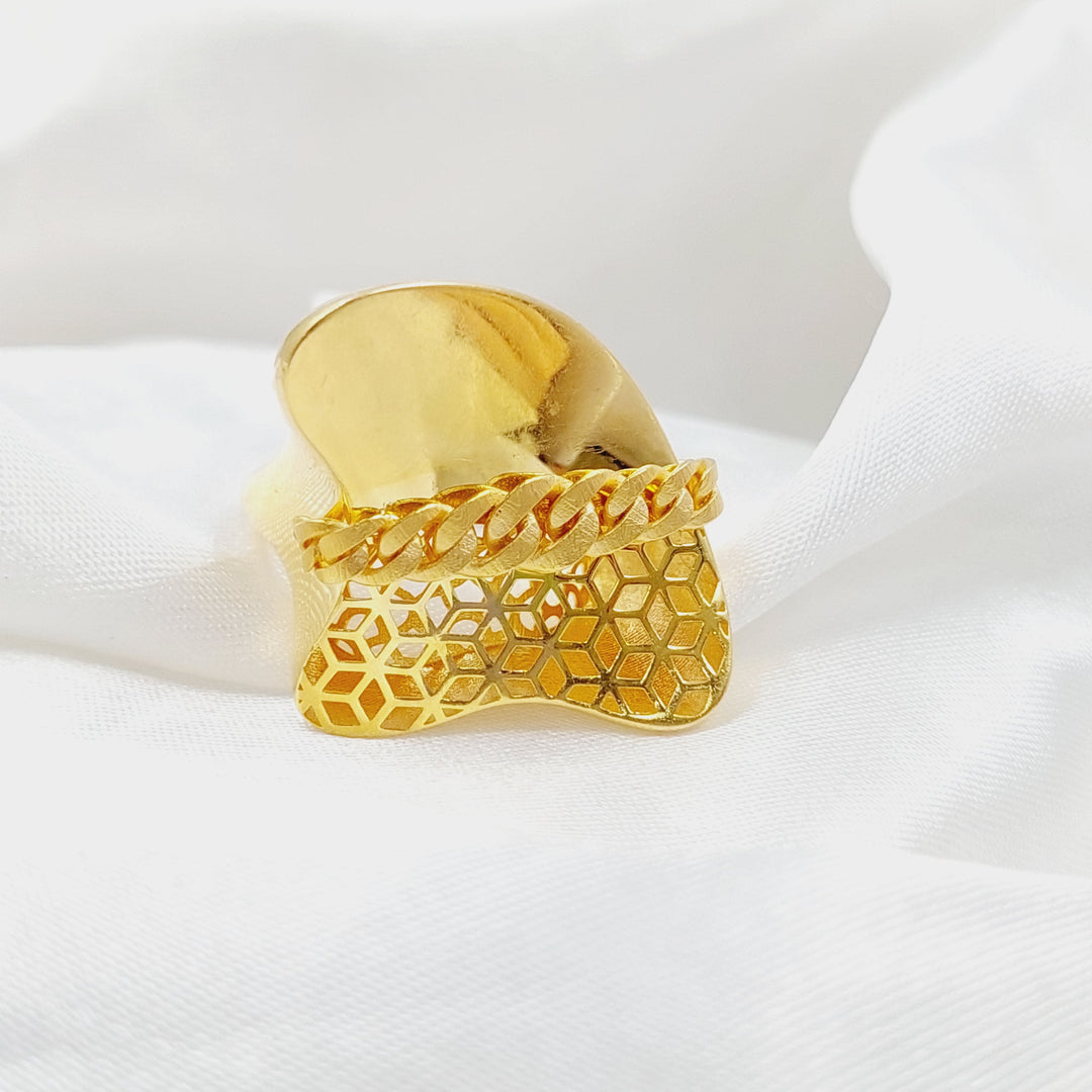 21K Fancy Ring Made of 21K Yellow Gold by Saeed Jewelry-27270