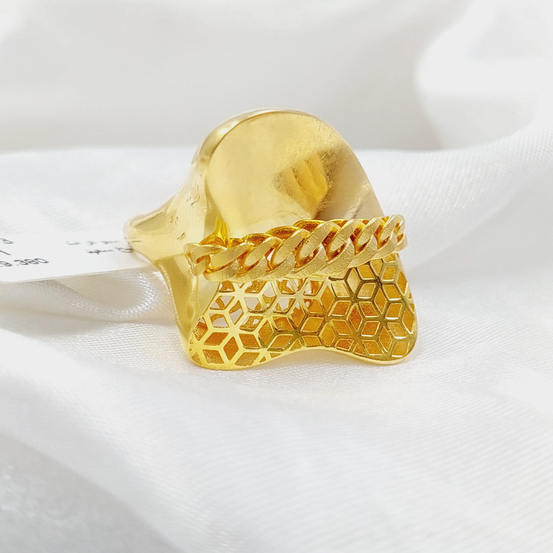 21K Fancy Ring Made of 21K Yellow Gold by Saeed Jewelry-27270