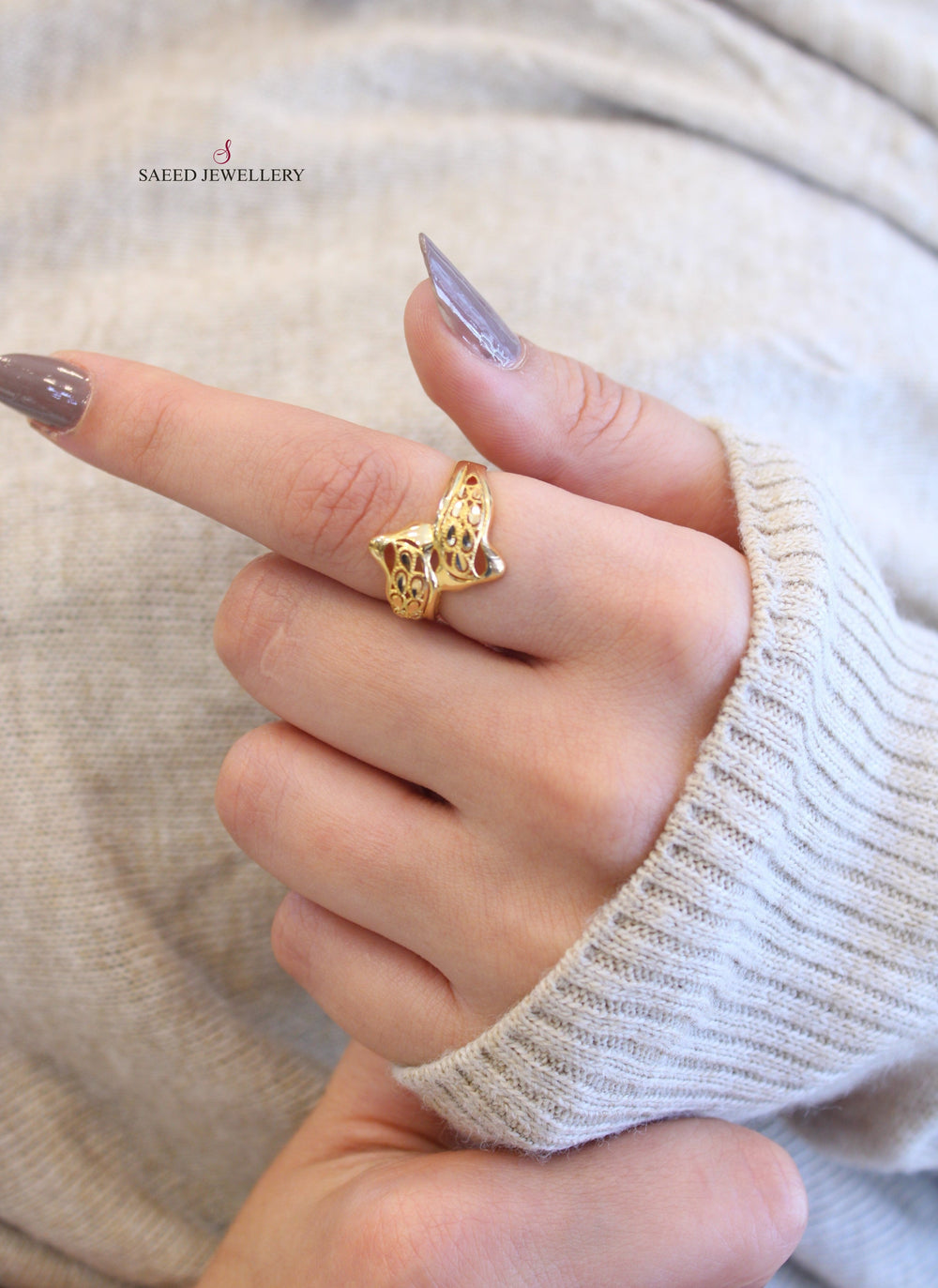 21K Fancy Ring Made of 21K Yellow Gold by Saeed Jewelry-خاتم-اكسترا-19