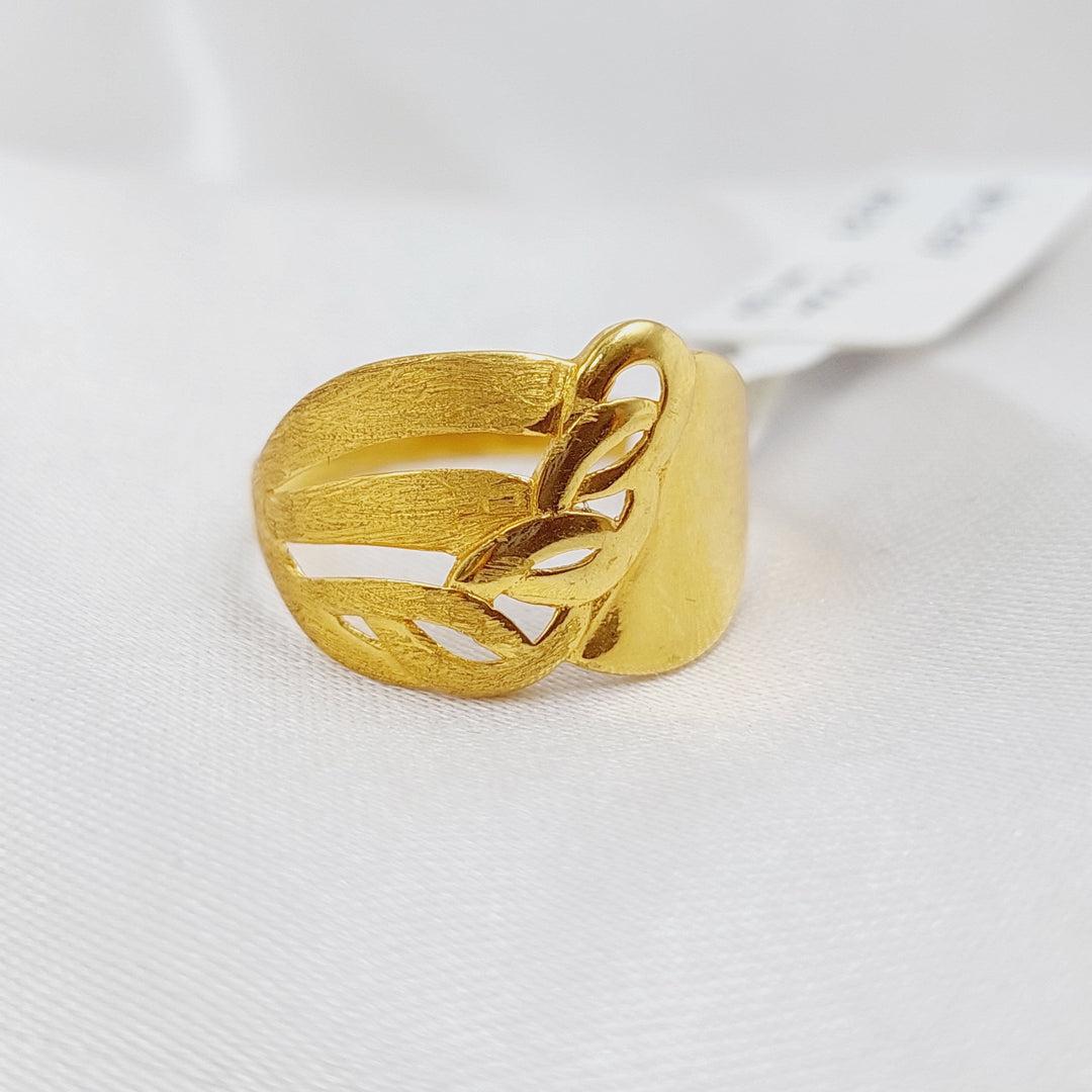 21K Fancy Ring Made of 21K Yellow Gold by Saeed Jewelry-خاتم-اكسترا-21
