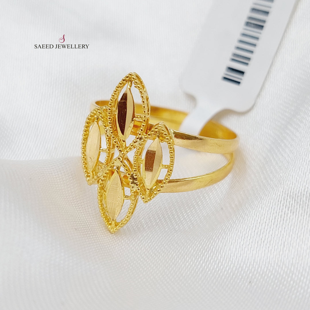 21K Fancy Ring Made of 21K Yellow Gold by Saeed Jewelry-خاتم-اكسترا-22