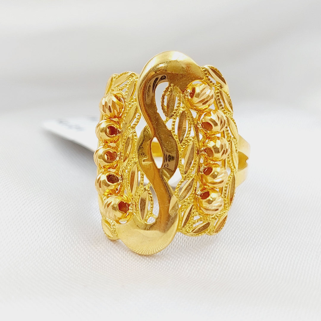 21K Fancy Ring Made of 21K Yellow Gold by Saeed Jewelry-خاتم-اكسترا-25