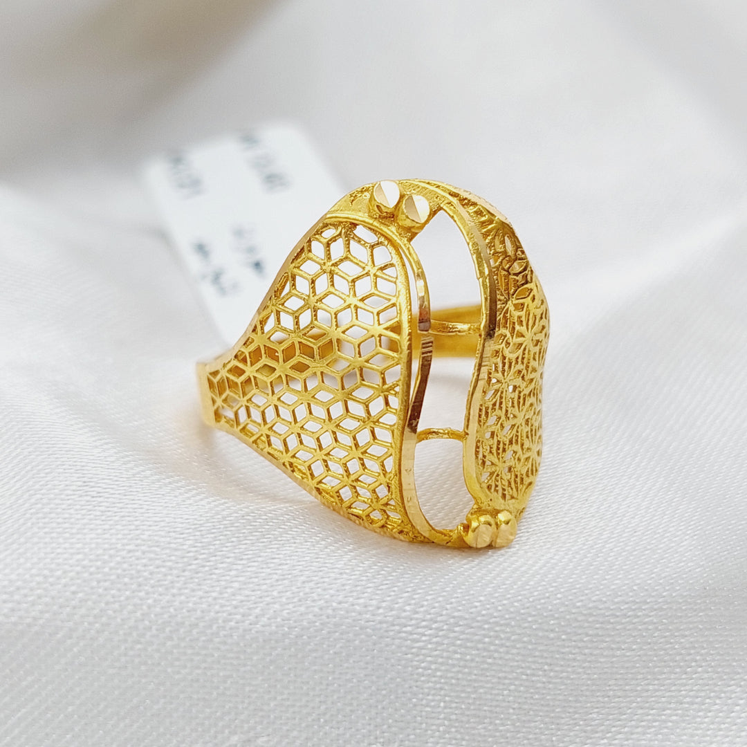 21K Fancy Ring Made of 21K Yellow Gold by Saeed Jewelry-خاتم-اكسترا-29