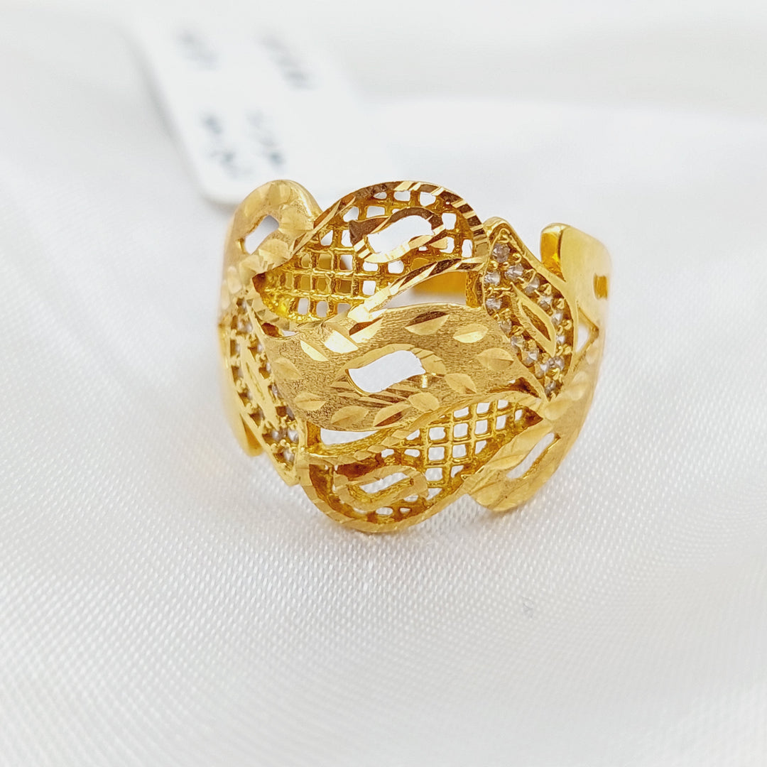 21K Fancy Ring Made of 21K Yellow Gold by Saeed Jewelry-خاتم-اكسترا-32