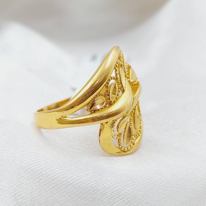 21K Fancy Ring Made of 21K Yellow Gold by Saeed Jewelry-خاتم-اكسترا-35