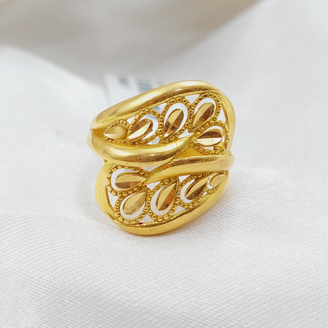 21K Fancy Ring Made of 21K Yellow Gold by Saeed Jewelry-خاتم-اكسترا-35