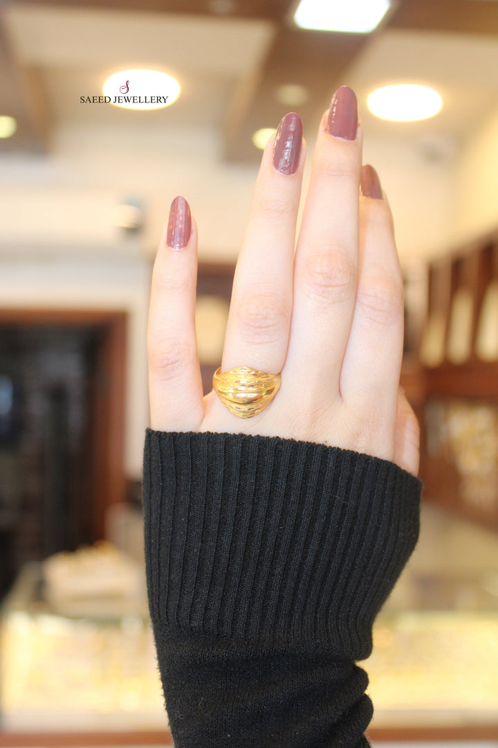 21K Fancy Ring Made of 21K Yellow Gold by Saeed Jewelry-خاتم-اكسترا-38