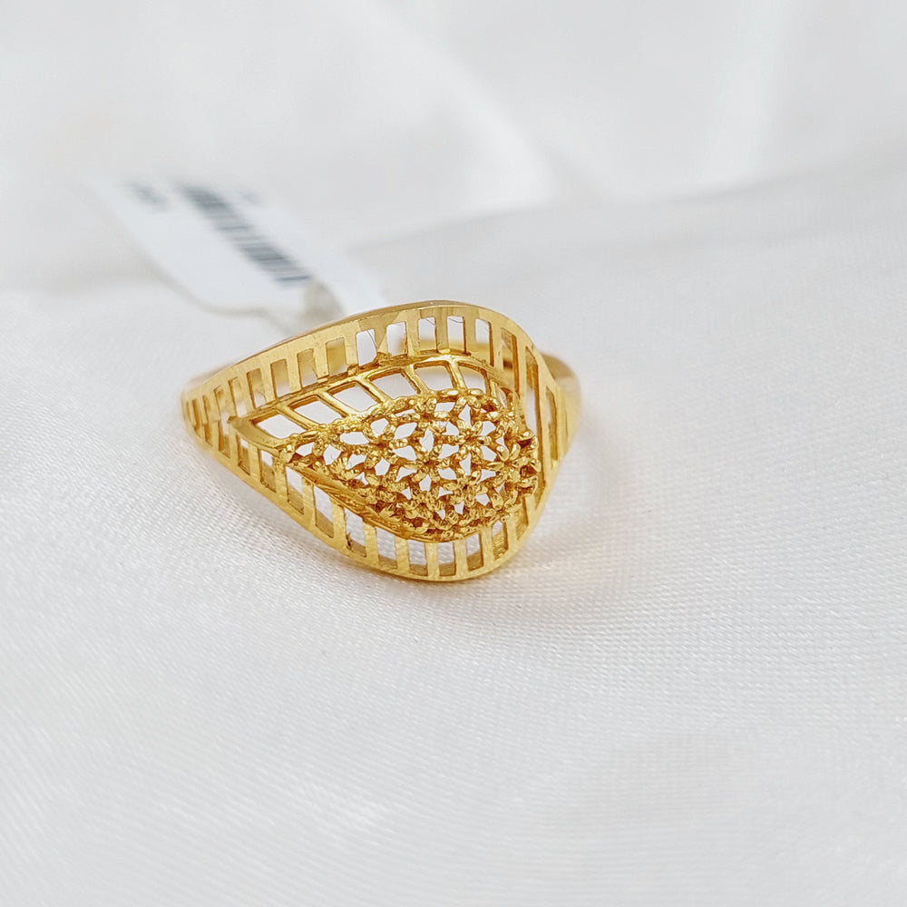 21K Fancy Ring Made of 21K Yellow Gold by Saeed Jewelry-خاتم-اكسترا-44
