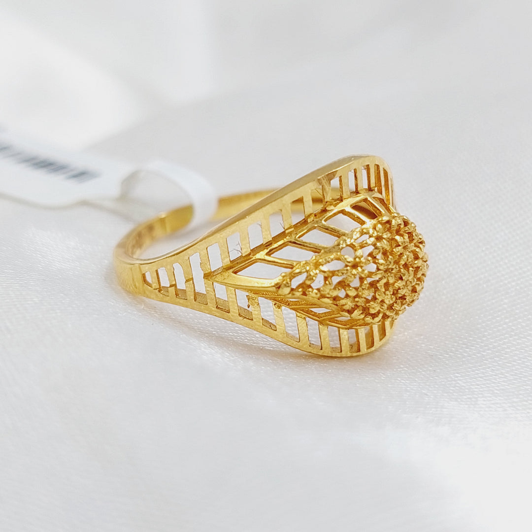 21K Fancy Ring Made of 21K Yellow Gold by Saeed Jewelry-خاتم-اكسترا-44