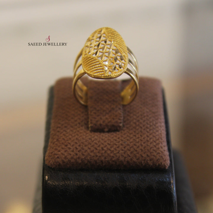 21K Fancy Ring Made of 21K Yellow Gold by Saeed Jewelry-خاتم-اكسترا-5