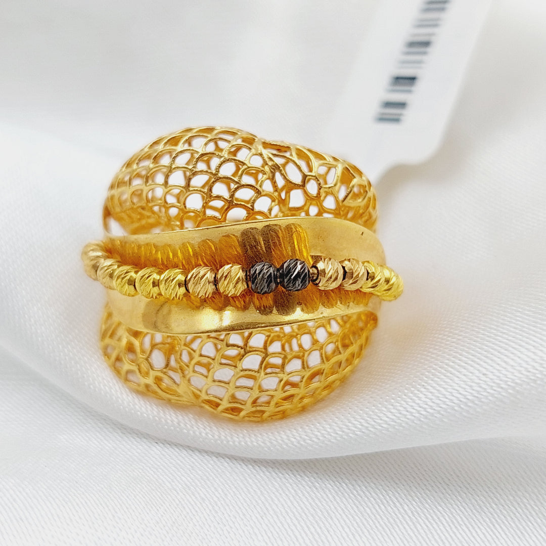 21K Fancy Ring Made of 21K Yellow Gold by Saeed Jewelry-خاتم-اكسترا-51