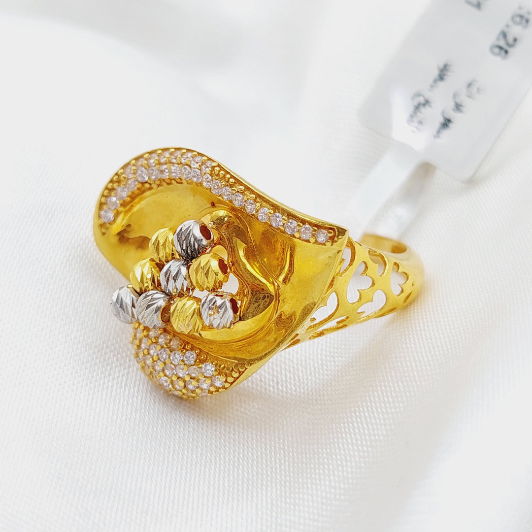 21K Fancy Ring Made of 21K Yellow Gold by Saeed Jewelry-خاتم-اكسترا-52