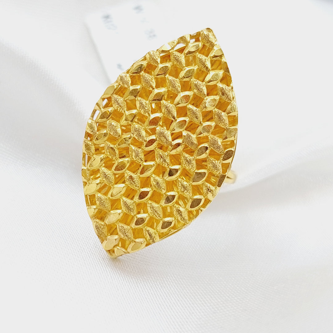 21K Fancy Ring Made of 21K Yellow Gold by Saeed Jewelry-خاتم-اكسترا-54