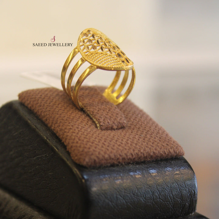 21K Fancy Ring Made of 21K Yellow Gold by Saeed Jewelry-خاتم-اكسترا-5